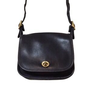 VTG Coach Legacy Small Flap Crossbody Navy Glove Tanned Leather